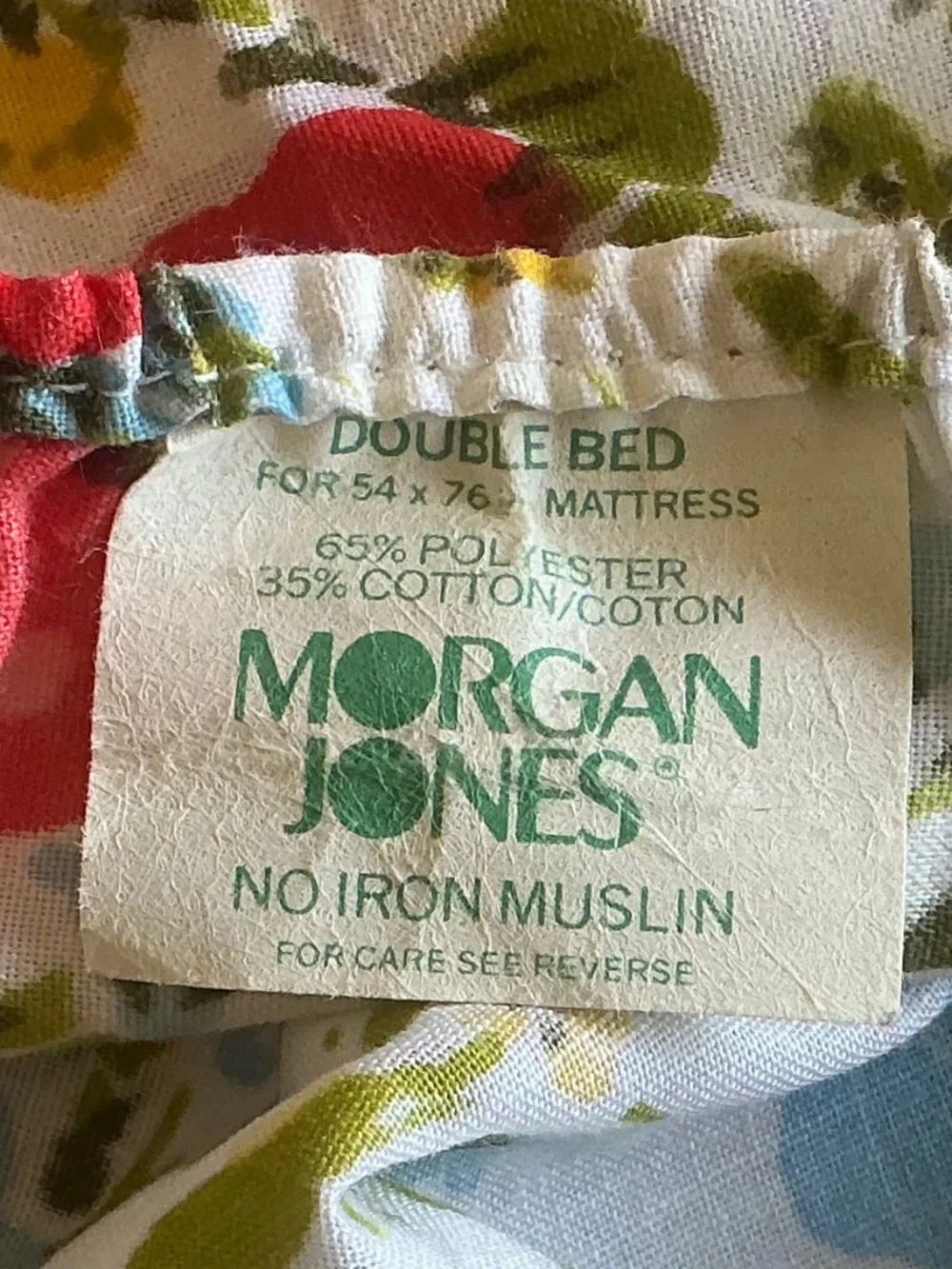 Vintage Morgan Jones Bonnie Bouquet red poppies fitted sheet & pillowcases